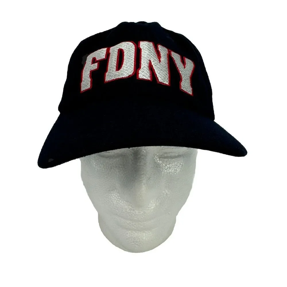 Vintage FDNY Blue Strapback Hat USA Made 90s Used Condition Dad Street Wear Cap